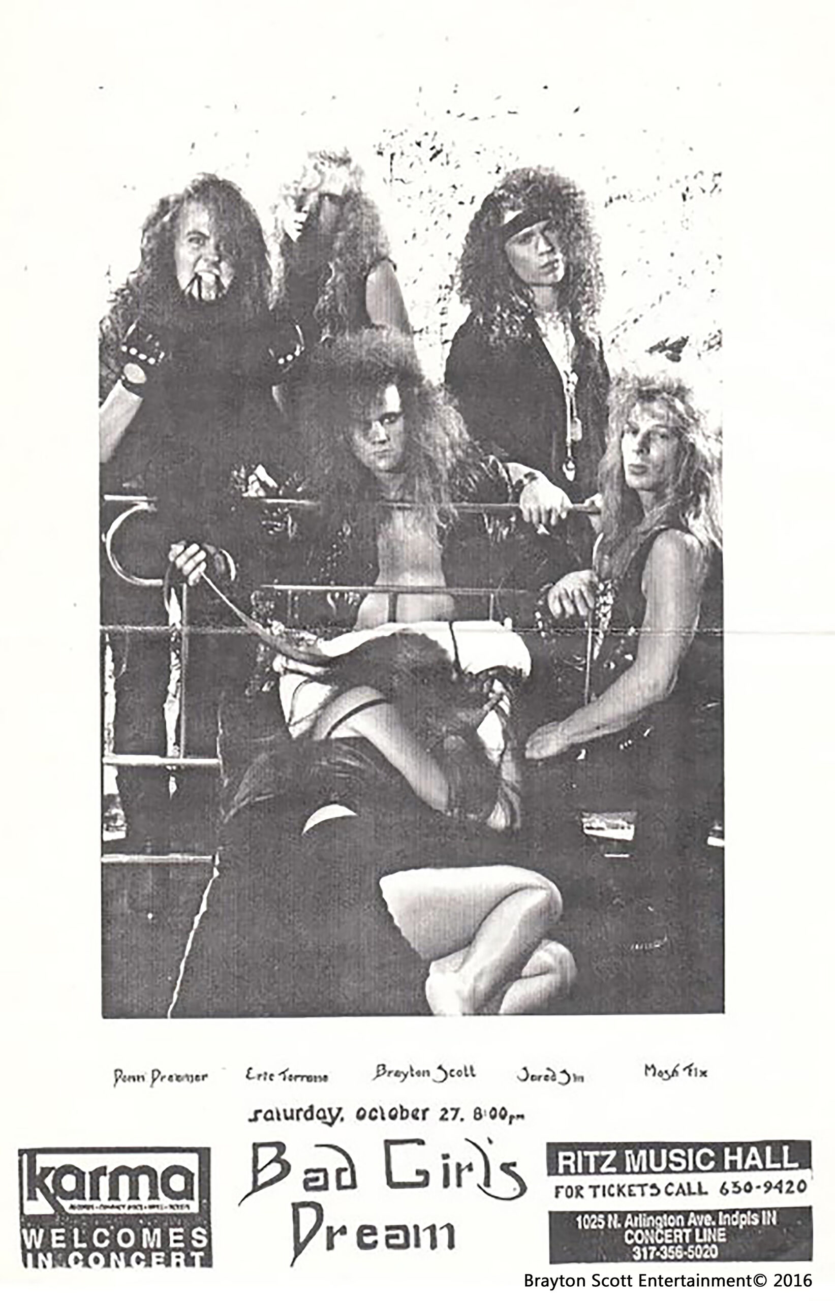 Image of Bad Girls Dream 1990 Concert Announcement Dueling Worlds© International