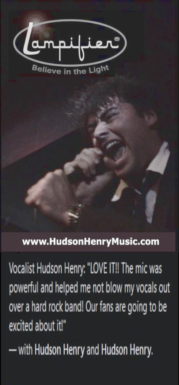 Image of Hudson Henry screaming with force in his Lampifier Programmable Microphone